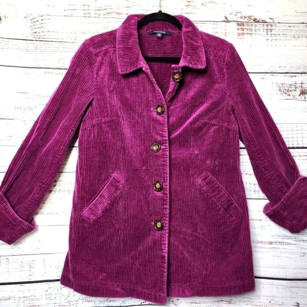 CHADWICKS VINTAGE HOT PINK SIZE M PETITE CORDUROY BLAZER JACKET COAT WOMEN'S - Picture 5 of 17